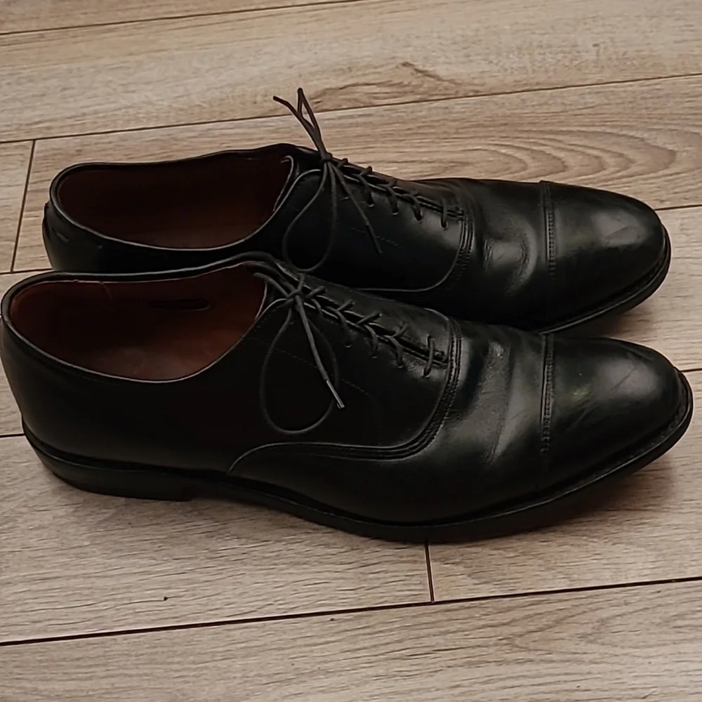 ALLEN EDMONDS Park Avenue Black Leather Cap Toe Sz 12 B‎ Mens Dress Shoes
